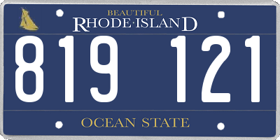 RI license plate 819121