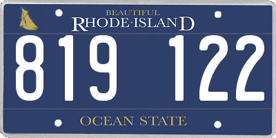 RI license plate 819122
