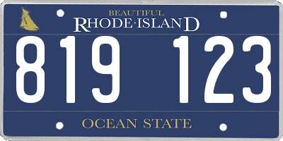RI license plate 819123
