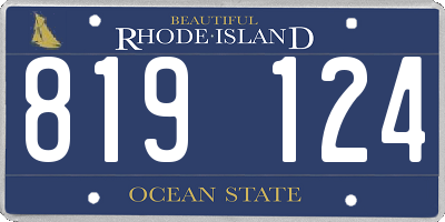 RI license plate 819124