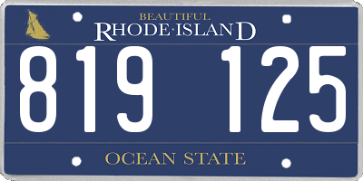 RI license plate 819125