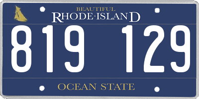RI license plate 819129