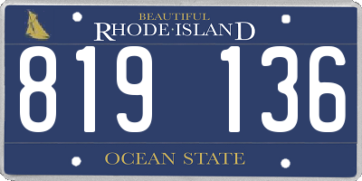 RI license plate 819136