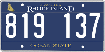 RI license plate 819137