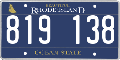 RI license plate 819138
