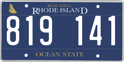 RI license plate 819141
