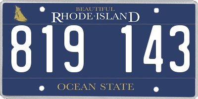 RI license plate 819143