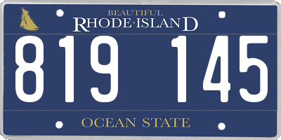 RI license plate 819145
