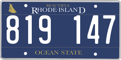 RI license plate 819147