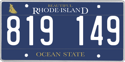 RI license plate 819149