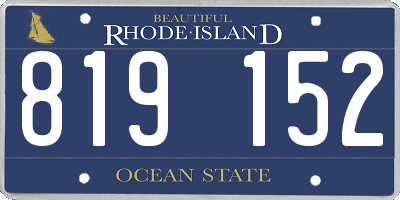 RI license plate 819152