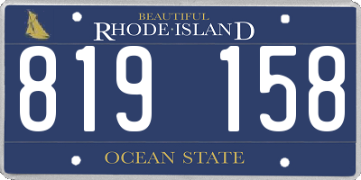 RI license plate 819158
