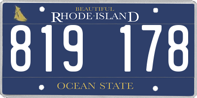 RI license plate 819178