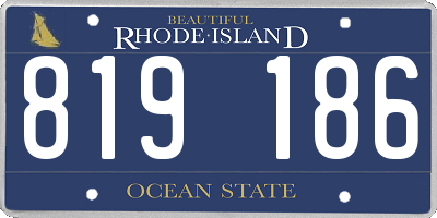 RI license plate 819186