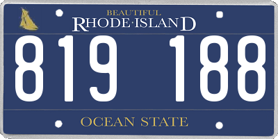 RI license plate 819188