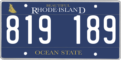 RI license plate 819189
