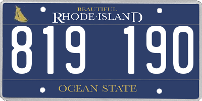 RI license plate 819190