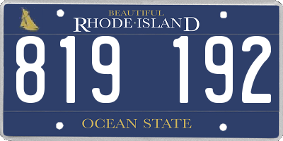 RI license plate 819192