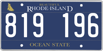 RI license plate 819196