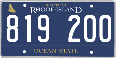 RI license plate 819200