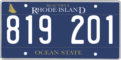 RI license plate 819201