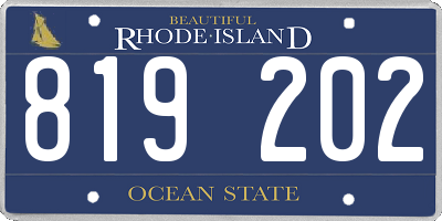 RI license plate 819202