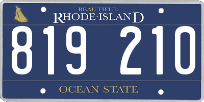 RI license plate 819210