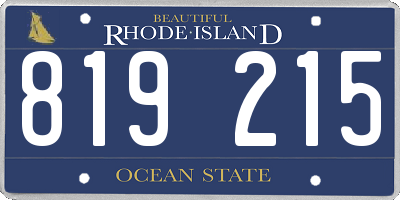 RI license plate 819215