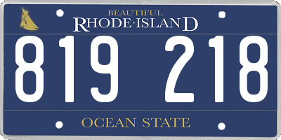 RI license plate 819218
