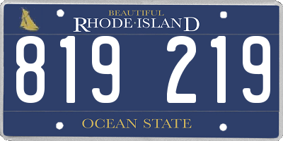 RI license plate 819219