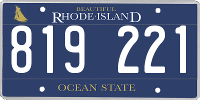 RI license plate 819221