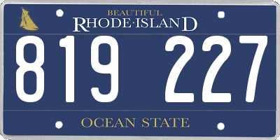 RI license plate 819227