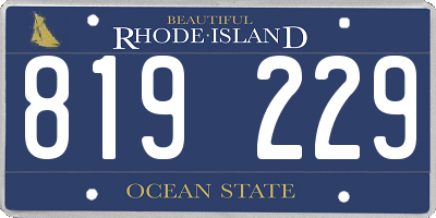 RI license plate 819229