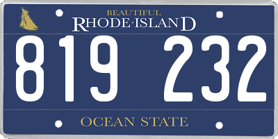 RI license plate 819232