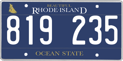 RI license plate 819235