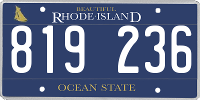 RI license plate 819236