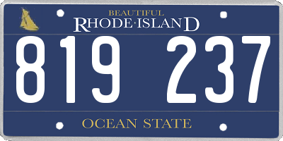 RI license plate 819237