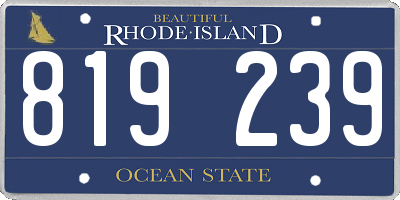 RI license plate 819239