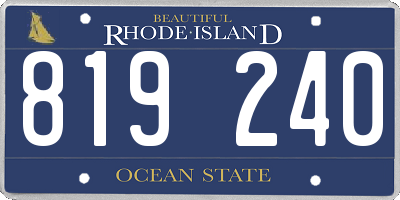 RI license plate 819240