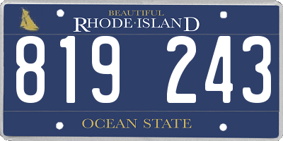 RI license plate 819243