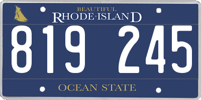 RI license plate 819245