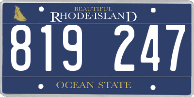RI license plate 819247