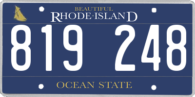 RI license plate 819248