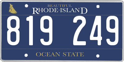 RI license plate 819249