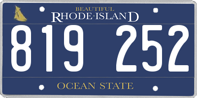 RI license plate 819252