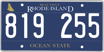 RI license plate 819255