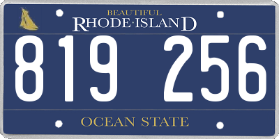 RI license plate 819256