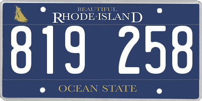 RI license plate 819258