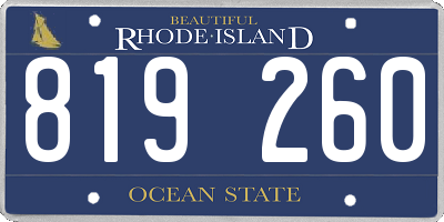 RI license plate 819260