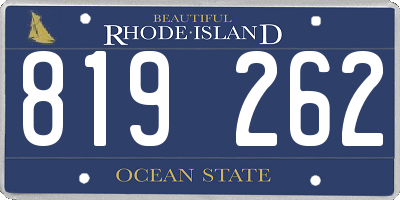 RI license plate 819262